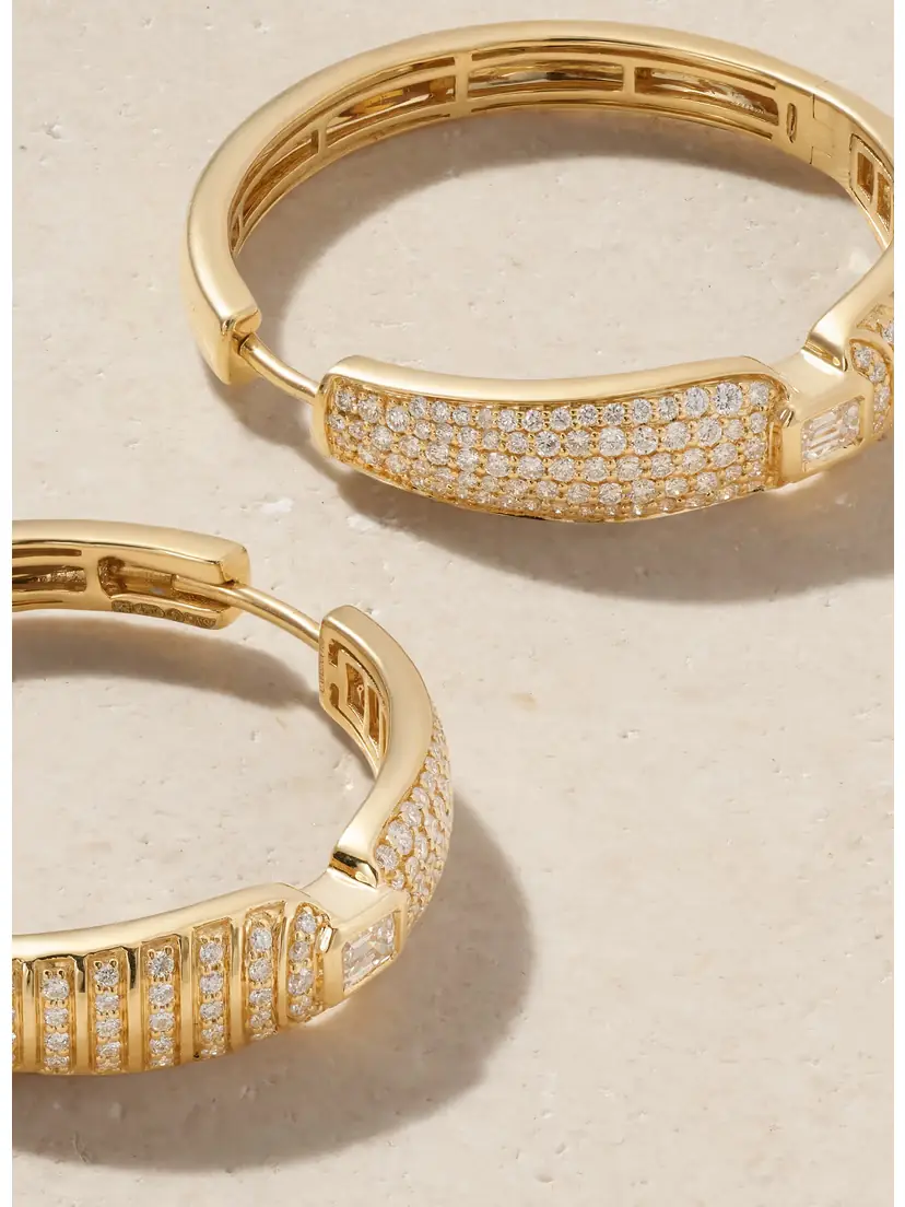 Almasika Adiré 18-karat Gold Diamond Hoop Earrings | Thumbnail 3 Almasika Adiré 18-karat Gold Diamond Hoop Earrings | Thumbnail 3