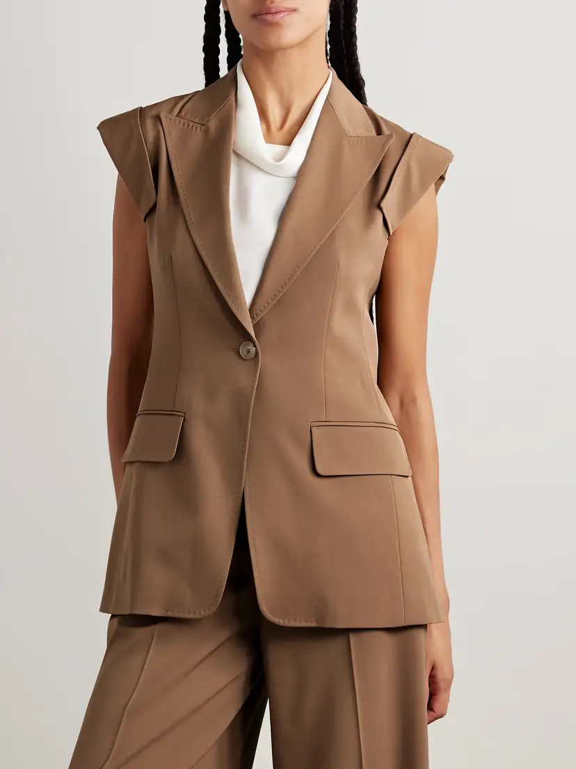 Max Mara Wool-twill Vest | Thumbnail 3 Max Mara Wool-twill Vest | Thumbnail 3