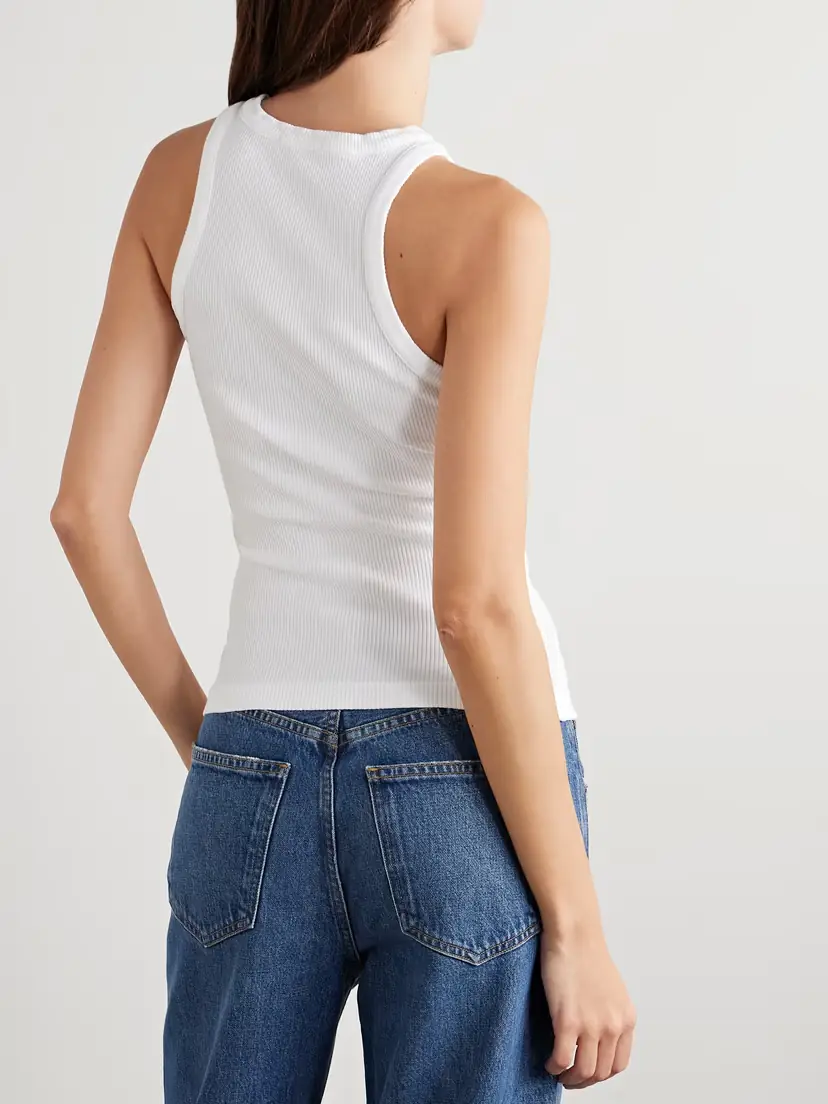 AGOLDE Rayne Ribbed Stretch Organic Cotton And Lyocell-blend Jersey Tank | Thumbnail 4