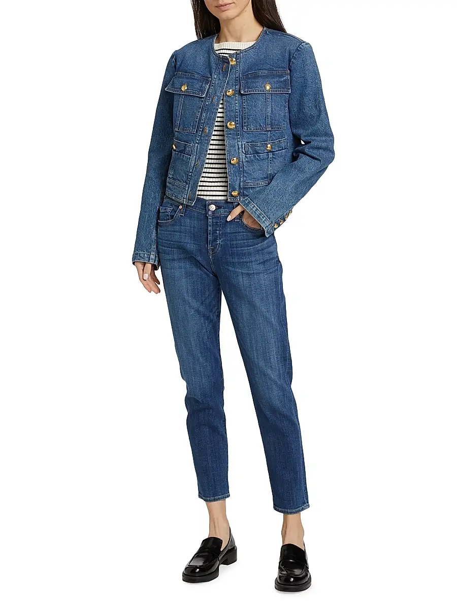 A.L.C. Women's Cleo Denim Jacket - Medium Wash | Thumbnail 2