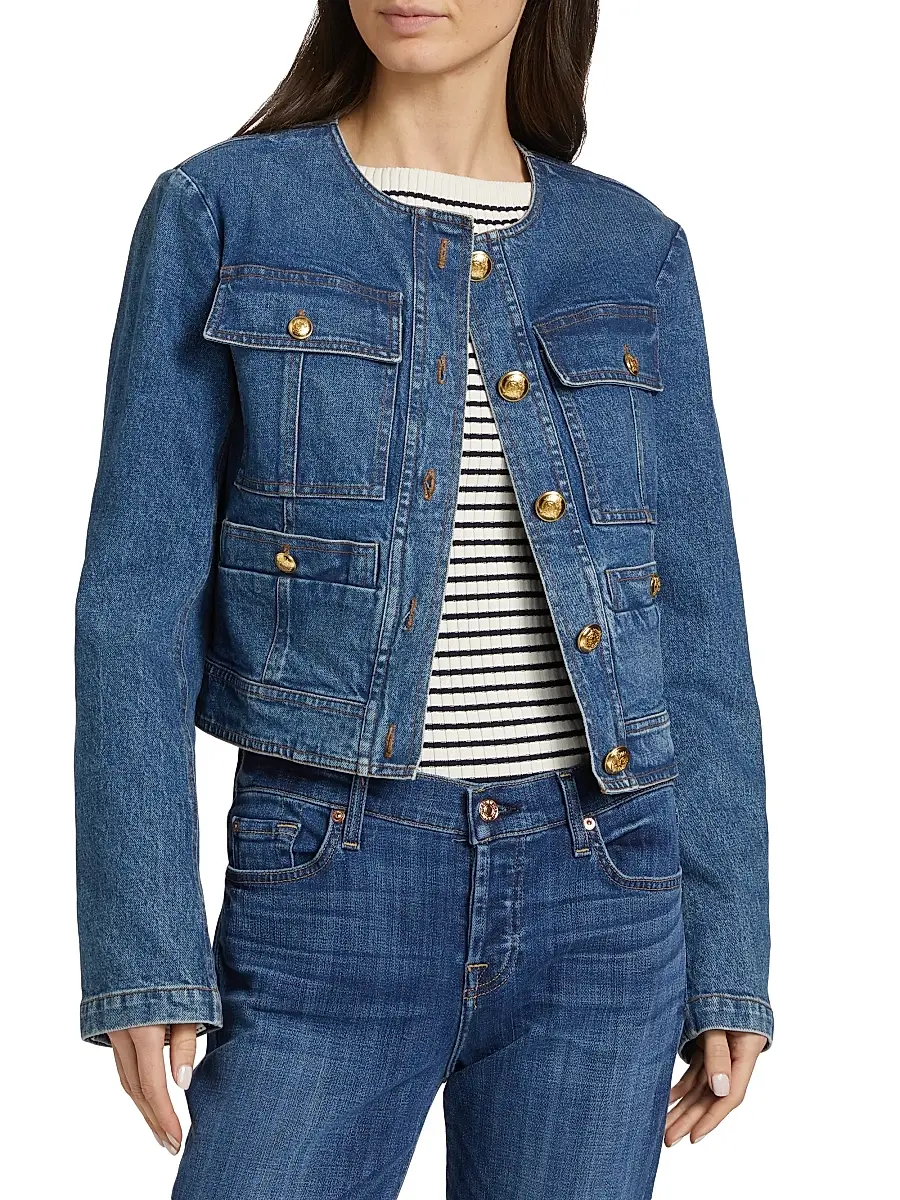 A.L.C. Women's Cleo Denim Jacket - Medium Wash | Thumbnail 3