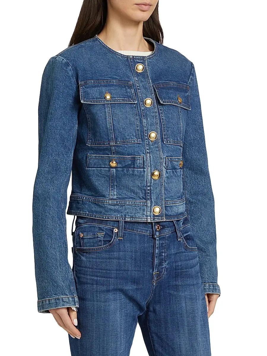 A.L.C. Women's Cleo Denim Jacket - Medium Wash | Thumbnail 4
