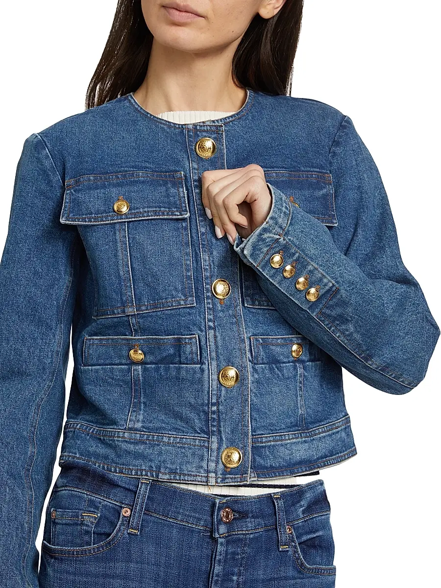 A.L.C. Women's Cleo Denim Jacket - Medium Wash | Thumbnail 6
