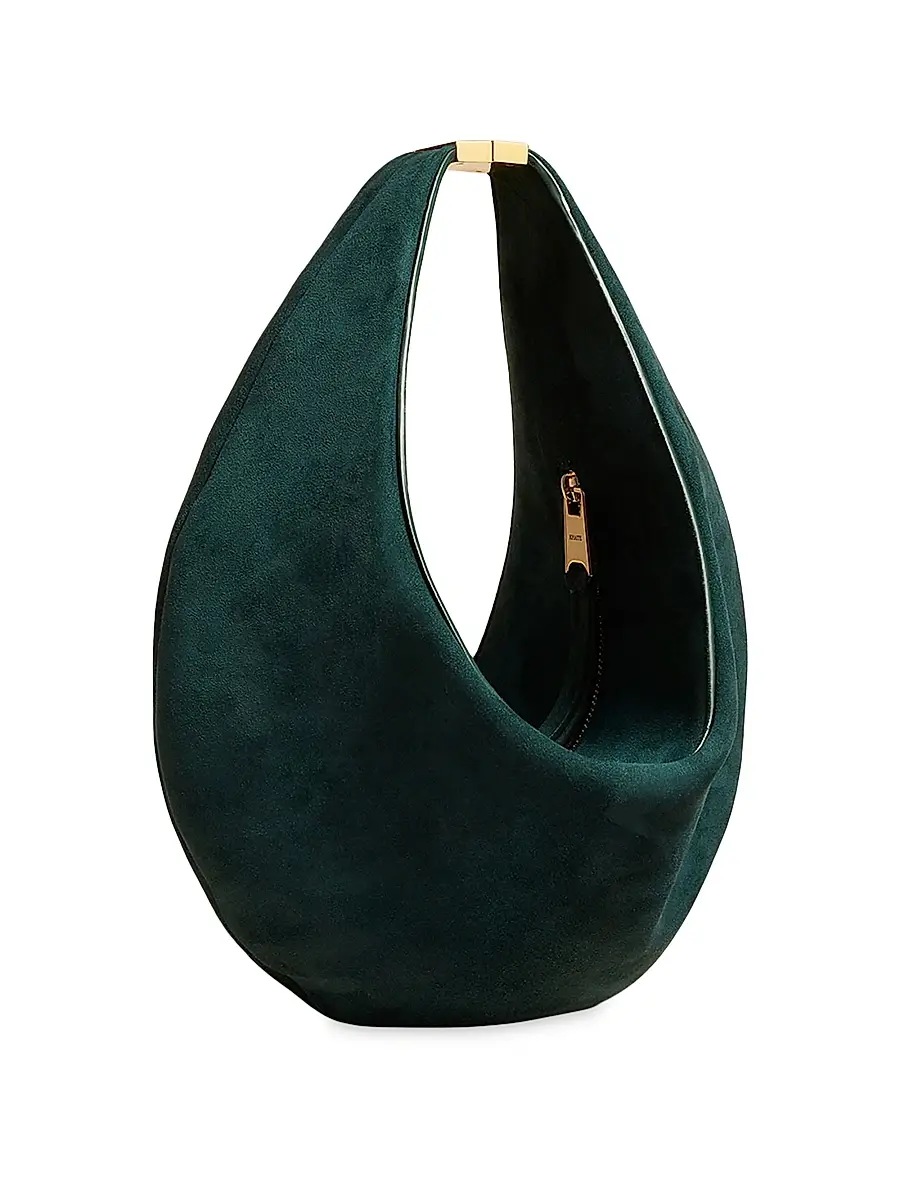 Khaite Women's Olivia Suede Top Handle Bag - English Green | Thumbnail 4 Khaite Women's Olivia Suede Top Handle Bag - English Green | Thumbnail 4