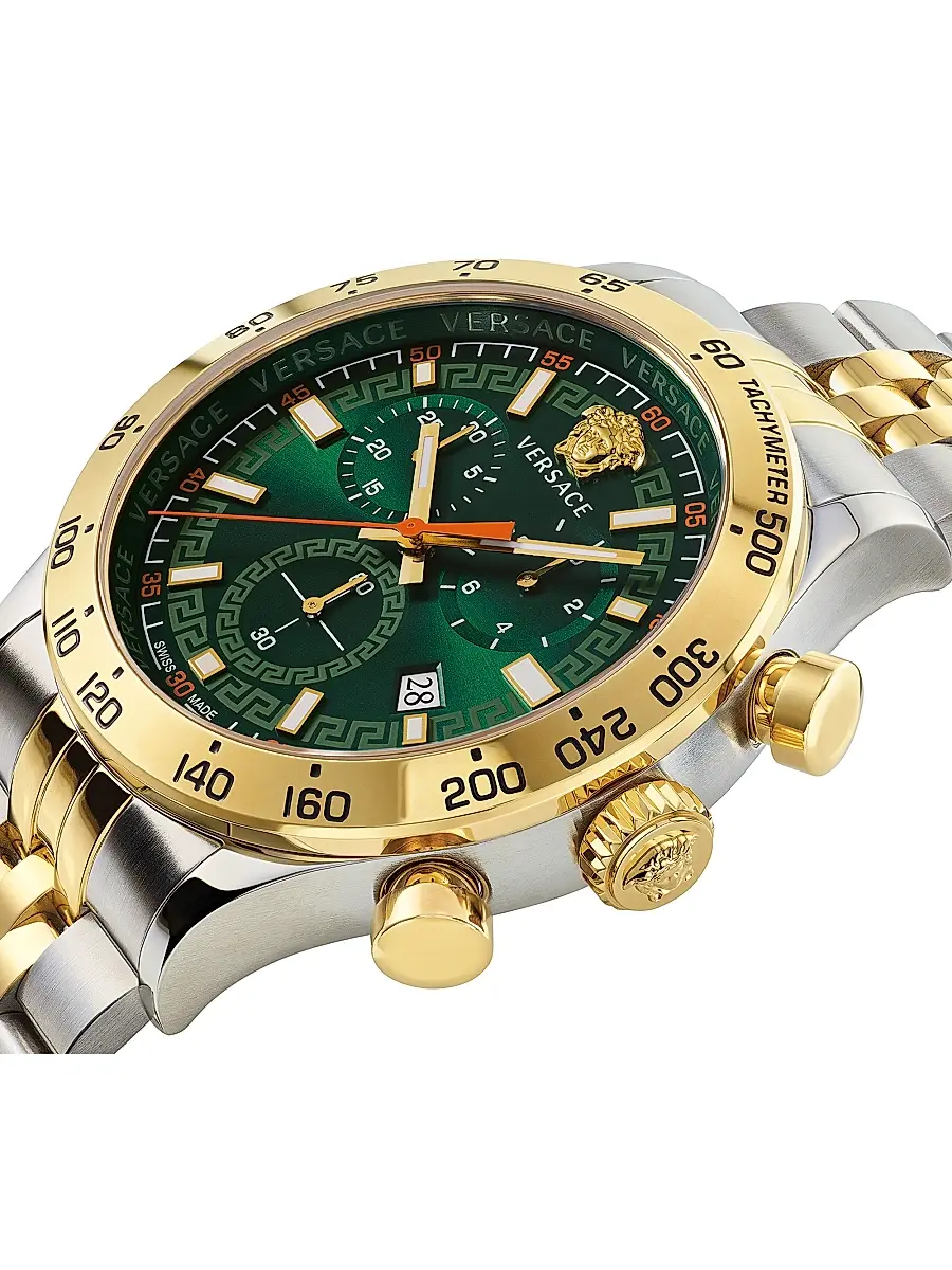 Versace Men's Two-Tone Stainless Steel Bracelet Watch - Ip Yellow Gold Stainless Steel | Thumbnail 4 Versace Men's Two-Tone Stainless Steel Bracelet Watch - Ip Yellow Gold Stainless Steel | Thumbnail 4