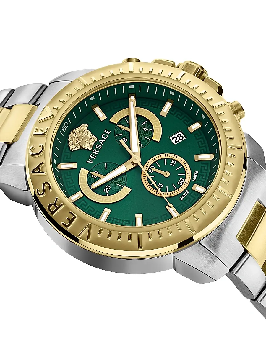 Versace Men's New Chrono Stainless Steel Watch - Green | Thumbnail 2 Versace Men's New Chrono Stainless Steel Watch - Green | Thumbnail 2