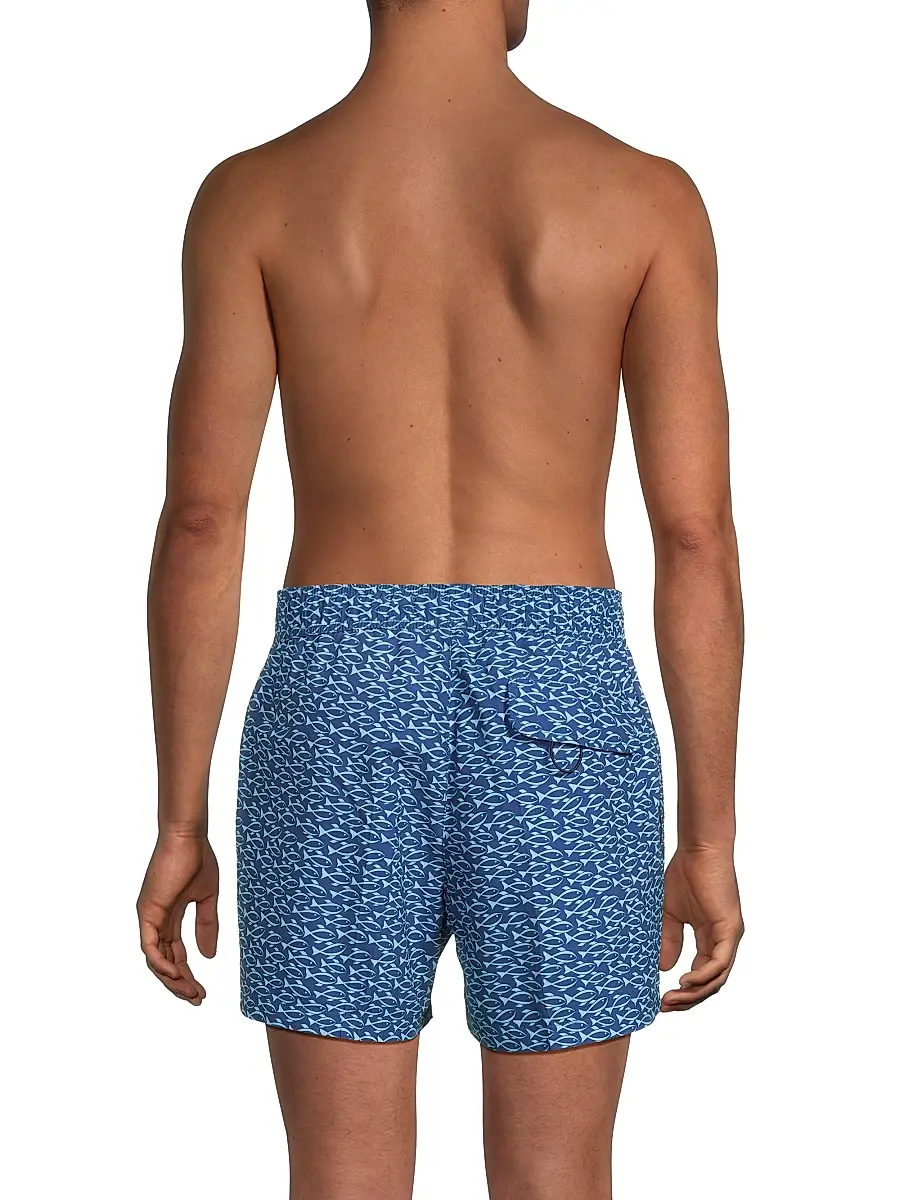 Saks Fifth Avenue Men's COLLECTION Fish Swim Trunks - Navy True Blue | Thumbnail 5 Saks Fifth Avenue Men's COLLECTION Fish Swim Trunks - Navy True Blue | Thumbnail 5
