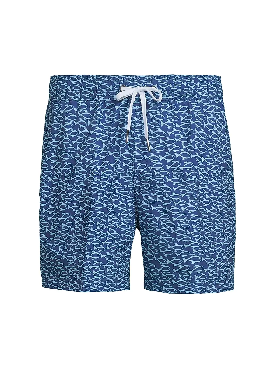 Saks Fifth Avenue Men's COLLECTION Fish Swim Trunks - Navy True Blue | Image 1 Saks Fifth Avenue Men's COLLECTION Fish Swim Trunks - Navy True Blue | Image 1