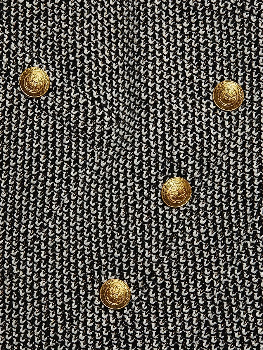 L'AGENCE Women's Zander Button A-Line Miniskrt - Black Gold | Thumbnail 7