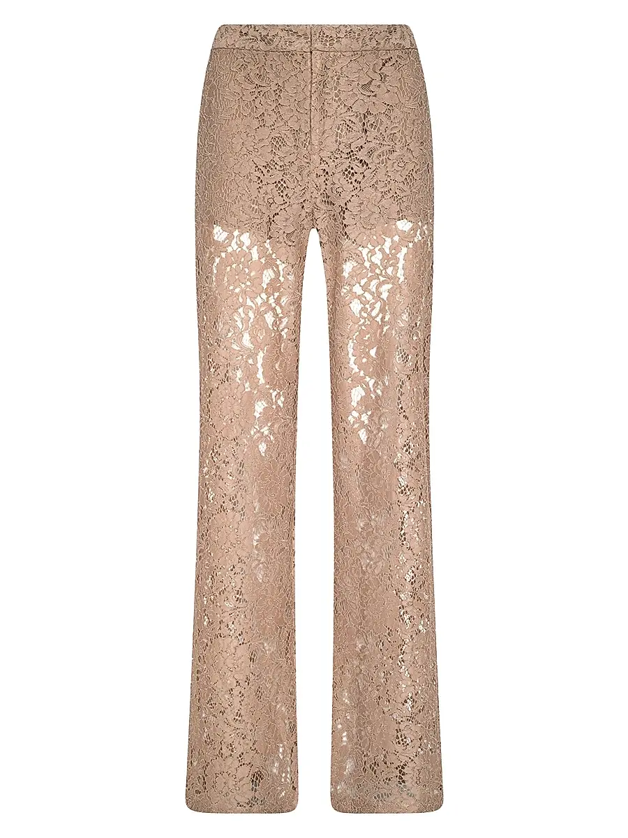 L'AGENCE Women's Livvy Lace Trousers - Cappuccino | Image 1 L'AGENCE Women's Livvy Lace Trousers - Cappuccino | Image 1