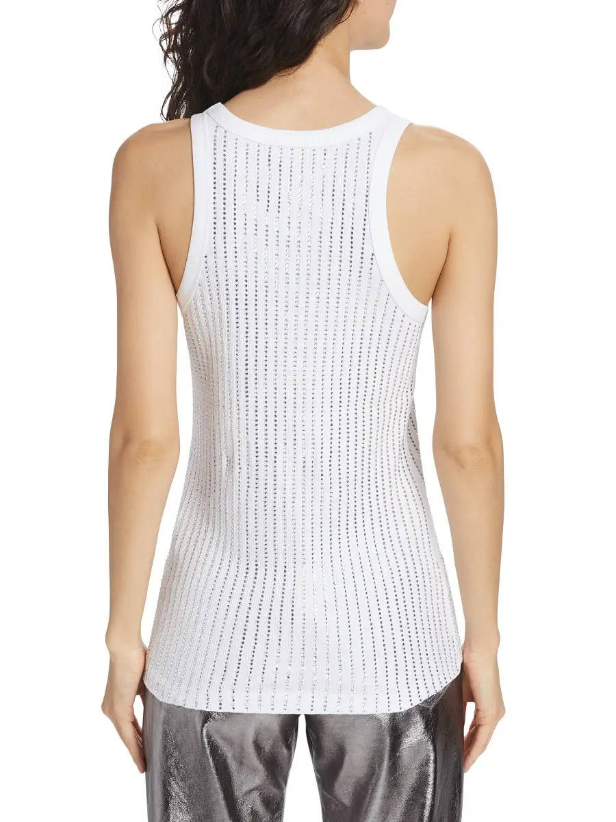 The Attico Women's Sequin Tank Top - White | Thumbnail 4