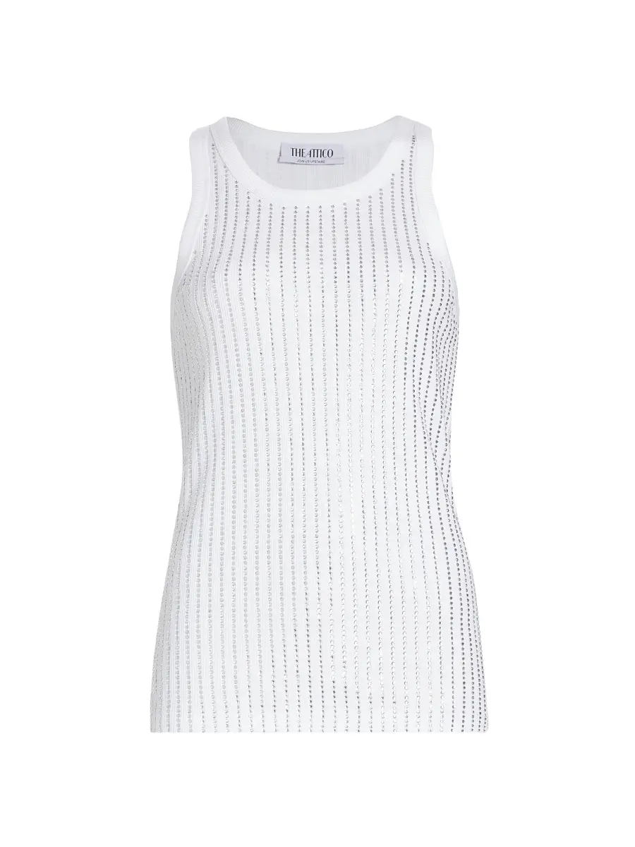 The Attico Women's Sequin Tank Top - White | Thumbnail 7
