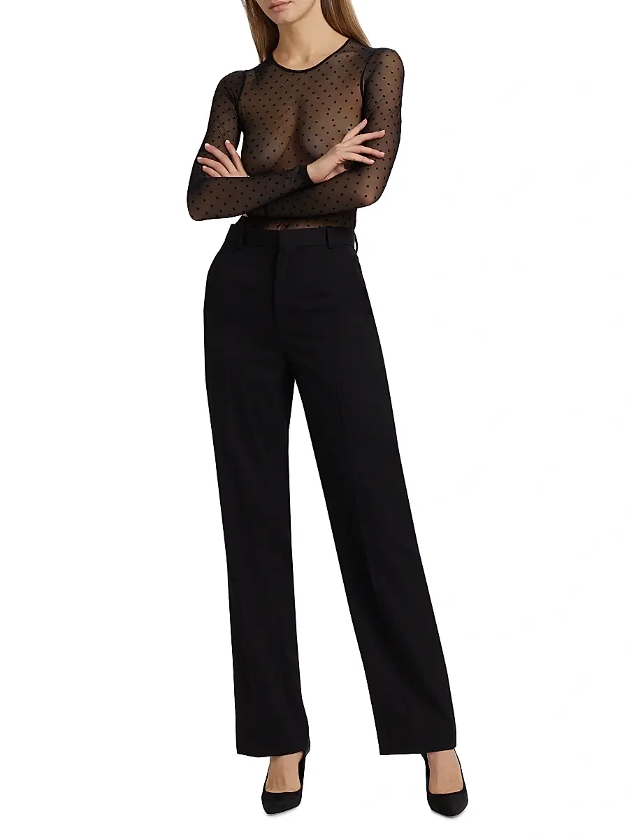 WARDROBE.NYC Women's Wool Straight-Leg Trousers - Black | Thumbnail 2 WARDROBE.NYC Women's Wool Straight-Leg Trousers - Black | Thumbnail 2