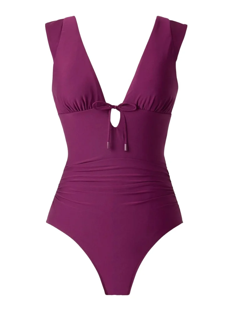 Women's Solids Dash Plunging V-Neck One-Piece Swimsuit - Boy'senberry