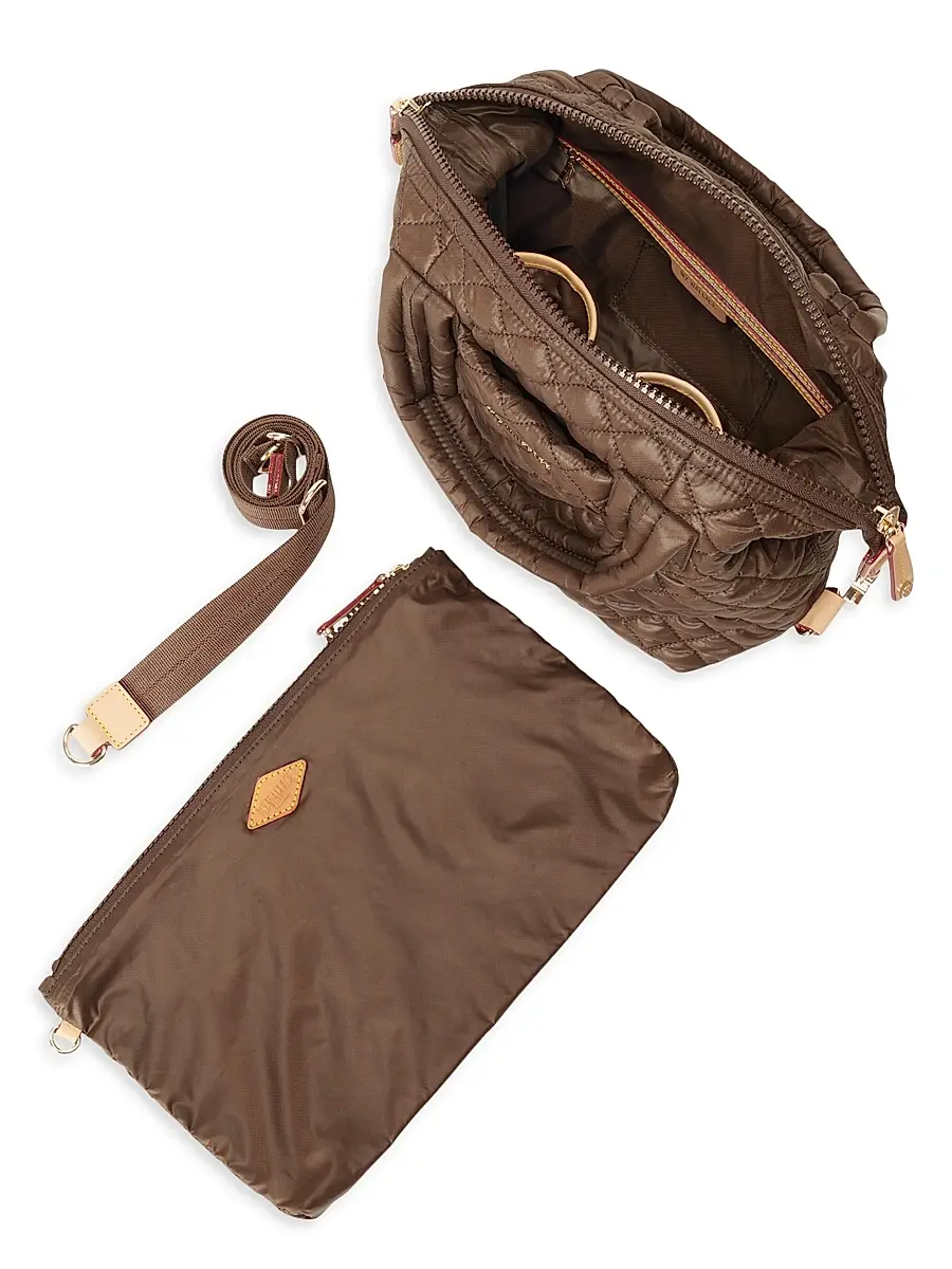 MZ Wallace Women's Sutton Deluxe Nylon Handbag - Walnut | Thumbnail 4 MZ Wallace Women's Sutton Deluxe Nylon Handbag - Walnut | Thumbnail 4