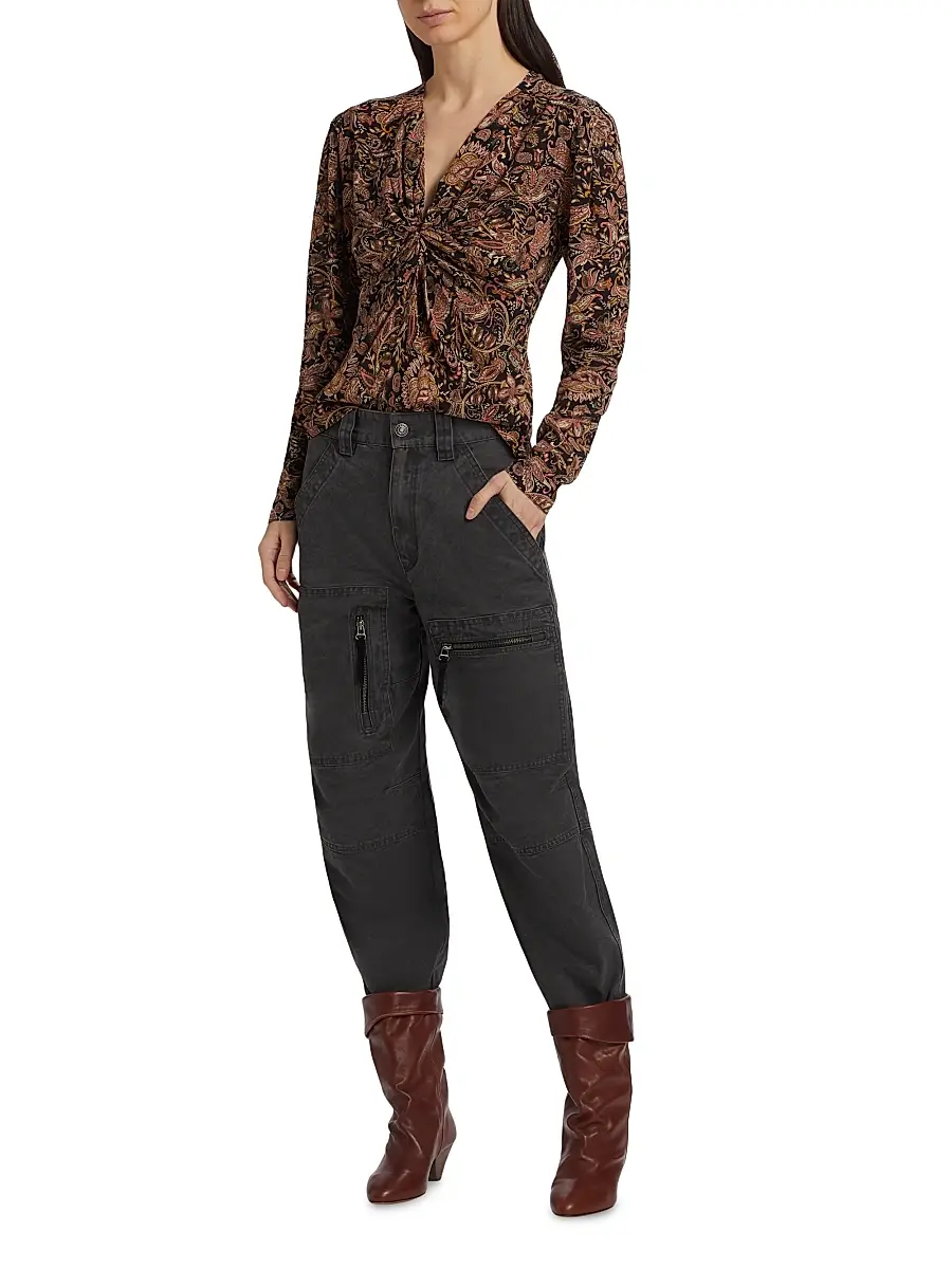 Isabel Marant Étoile Women's Kelyane High-Rise Pants - Faded Black | Thumbnail 2 Isabel Marant Étoile Women's Kelyane High-Rise Pants - Faded Black | Thumbnail 2