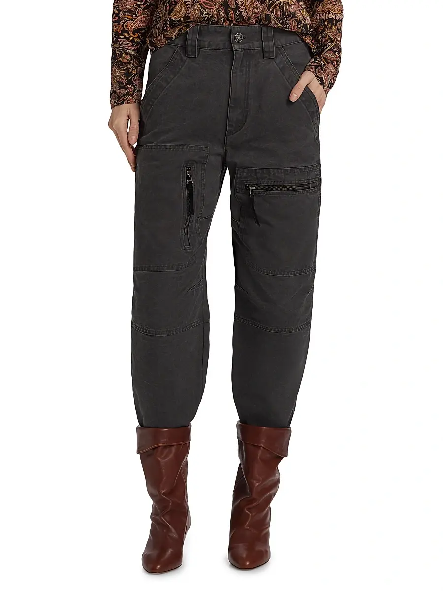 Isabel Marant Étoile Women's Kelyane High-Rise Pants - Faded Black | Thumbnail 3 Isabel Marant Étoile Women's Kelyane High-Rise Pants - Faded Black | Thumbnail 3