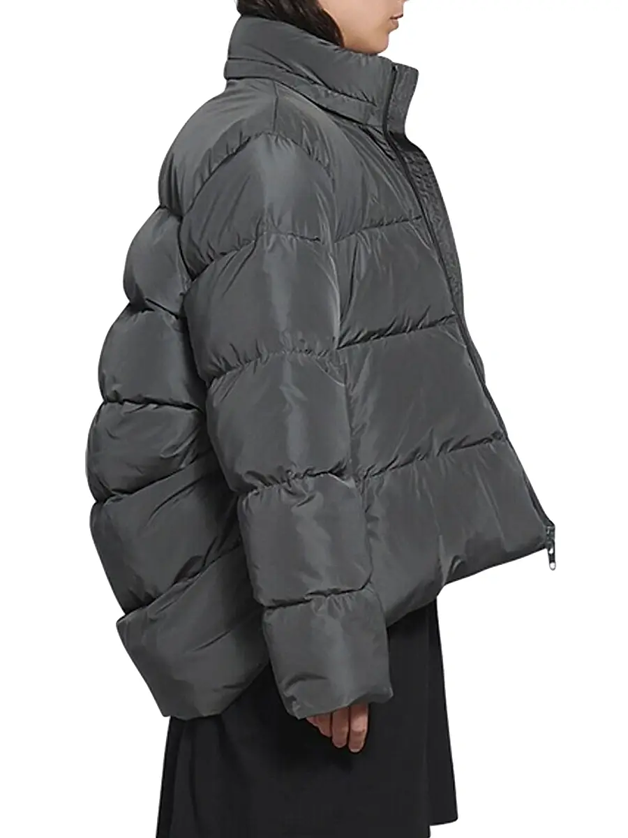 Balenciaga Women's Sporty B C-Shape Puffer Jacket - Grey | Thumbnail 4 Balenciaga Women's Sporty B C-Shape Puffer Jacket - Grey | Thumbnail 4