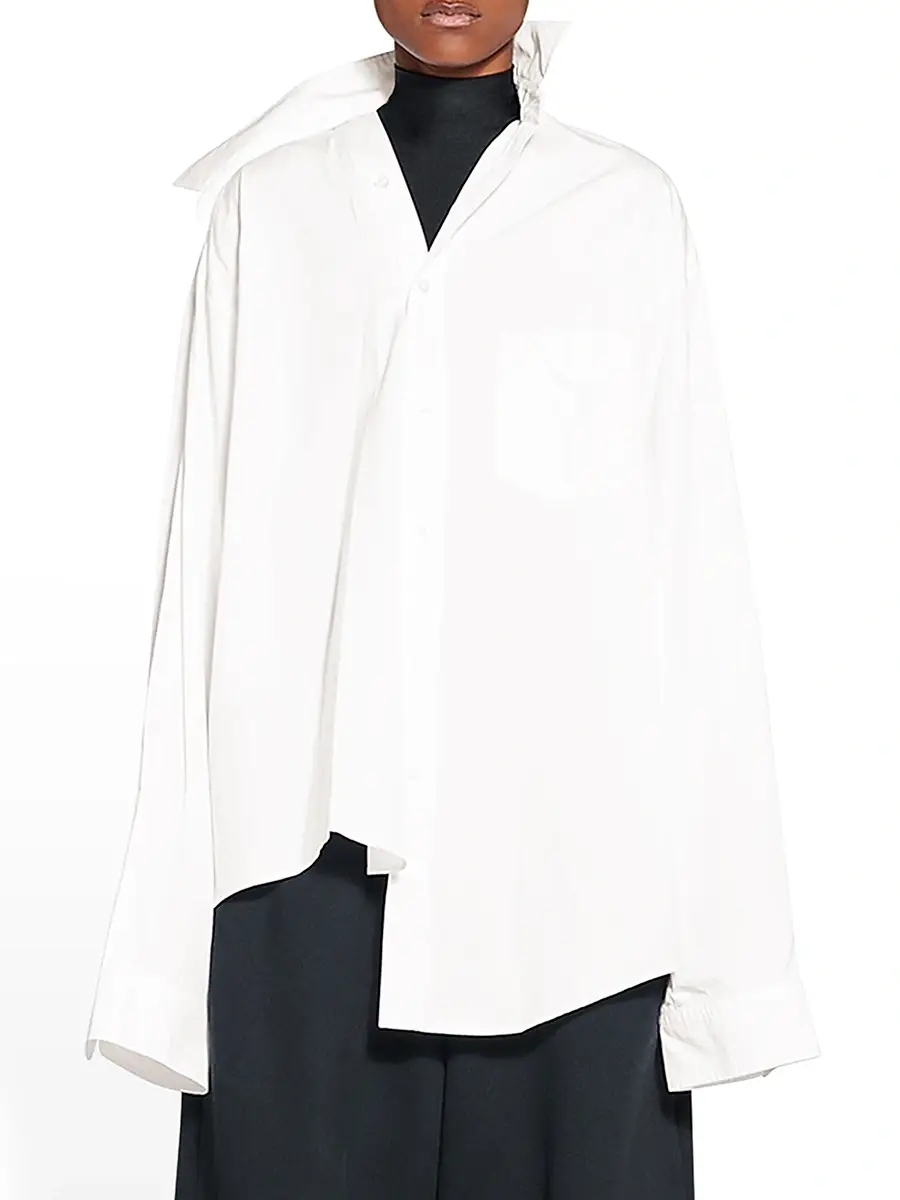 Balenciaga Women's Twisted Shirt - White | Thumbnail 4