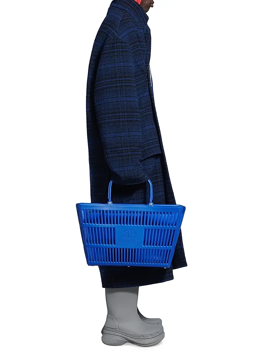 Balenciaga Men's Cocoon Coat - Indigo | Thumbnail 4 Balenciaga Men's Cocoon Coat - Indigo | Thumbnail 4