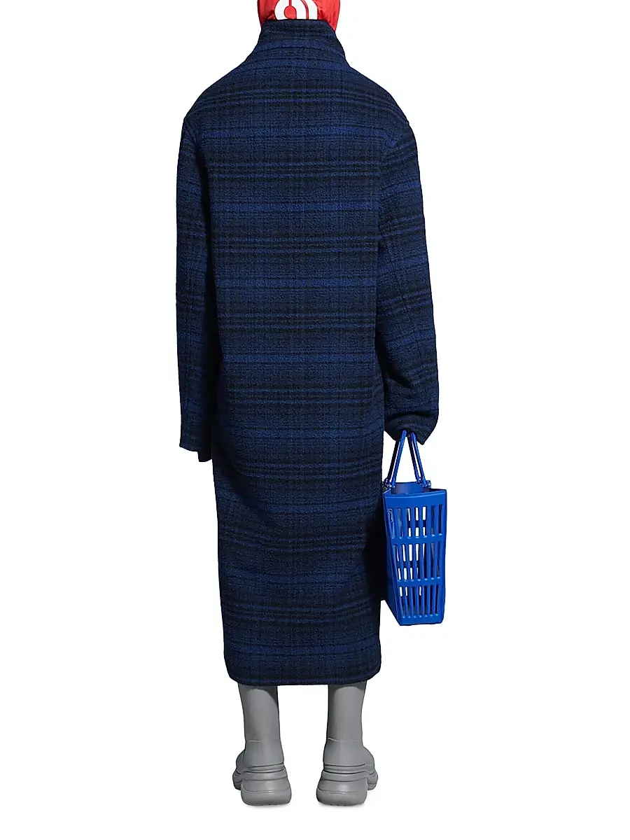 Balenciaga Men's Cocoon Coat - Indigo | Thumbnail 5 Balenciaga Men's Cocoon Coat - Indigo | Thumbnail 5