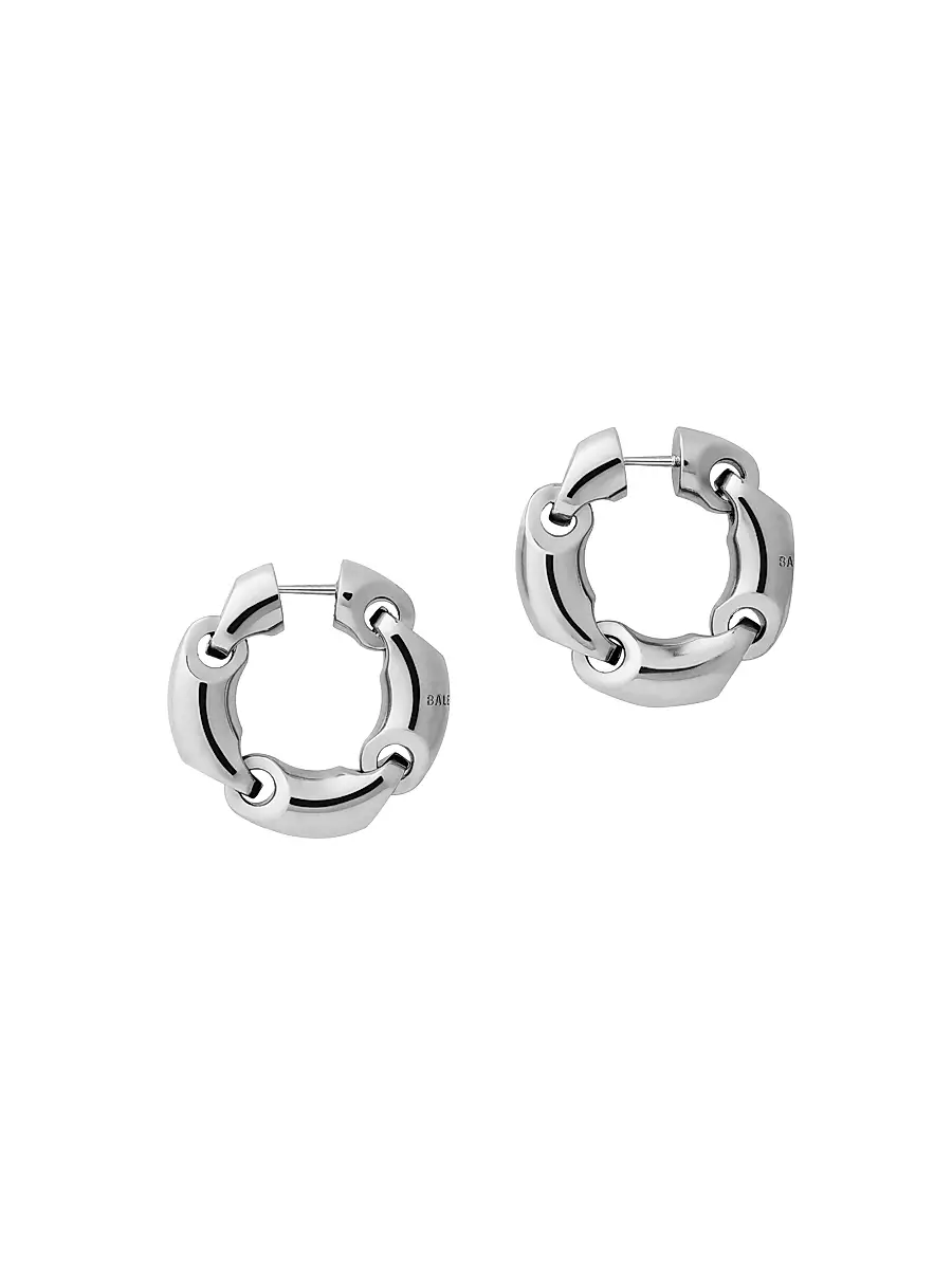 Balenciaga Women's Solid 2.0 Earrings - Silver | Thumbnail 3