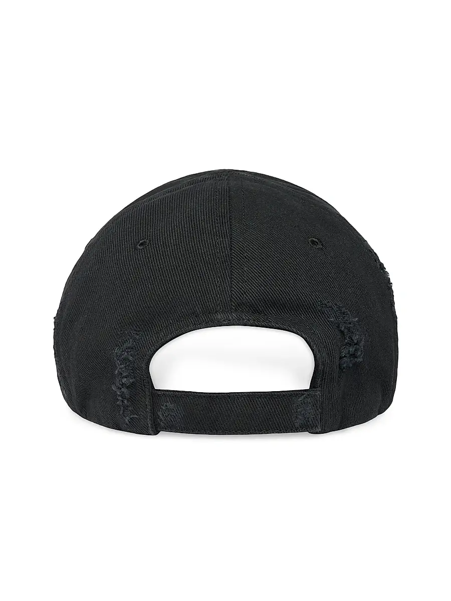 Balenciaga Men's Front Piercing Baseball Cap - Black Faded | Thumbnail 3