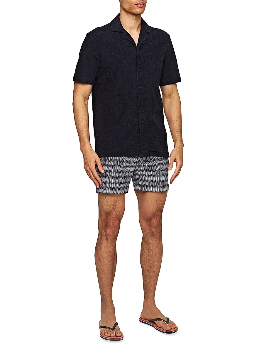Orlebar Brown Men's Howell Button-Front Shirt - Night Iris | Thumbnail 2