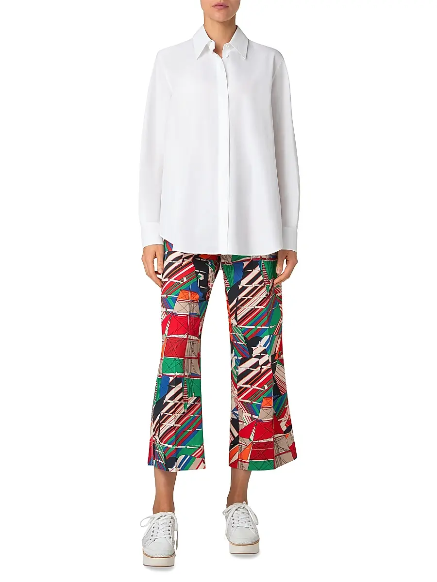 Akris punto Women's Cotton Poplin Button-Up Shirt - Cream | Thumbnail 2