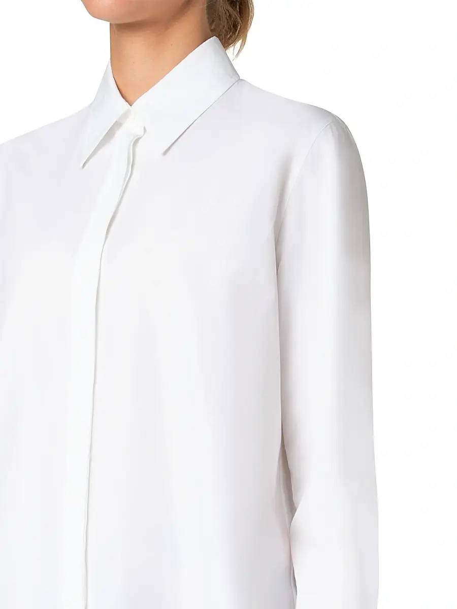 Akris punto Women's Cotton Poplin Button-Up Shirt - Cream | Thumbnail 7