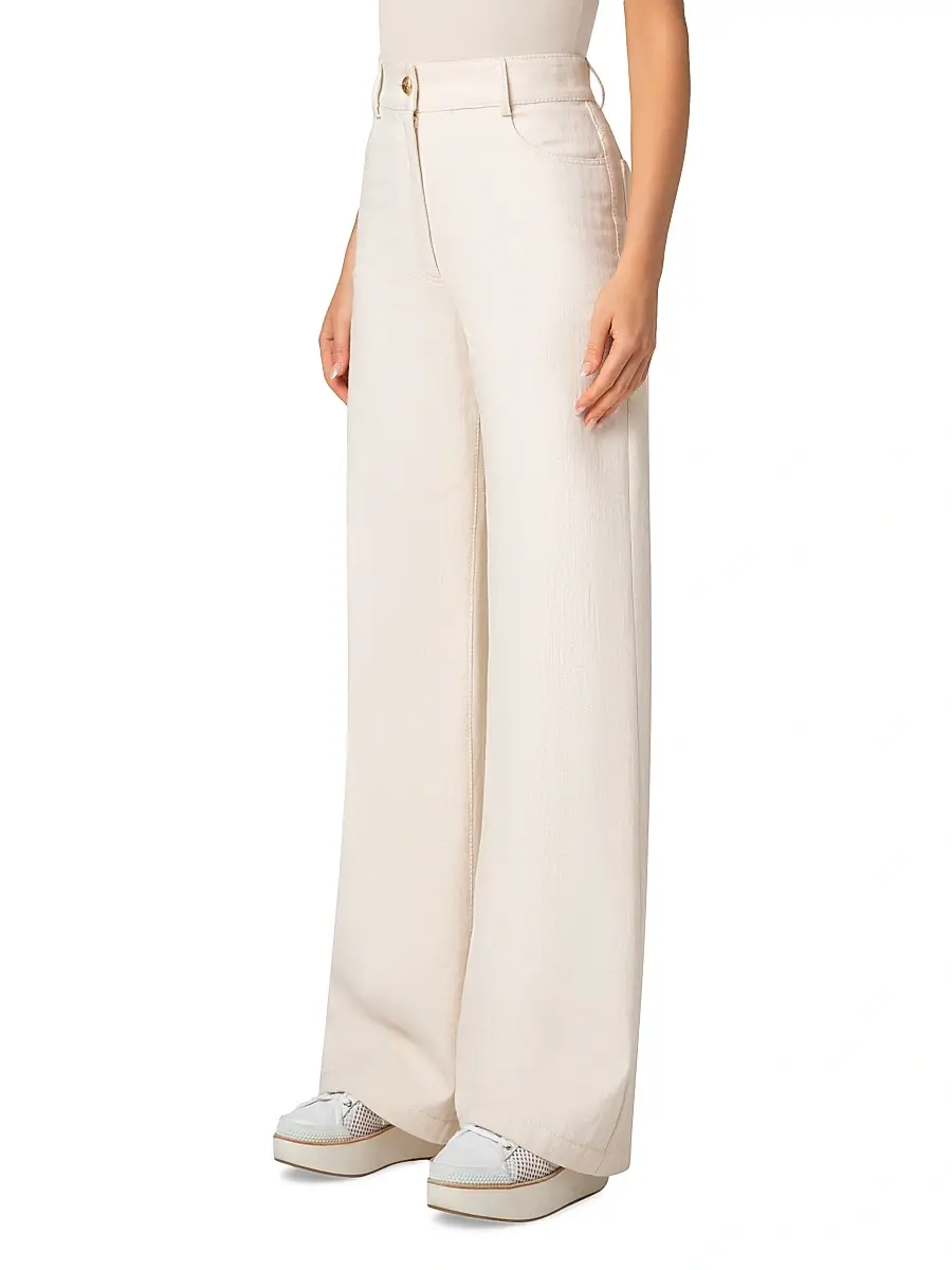 Akris punto Women's Cooper Cotton-Wool Wide-Leg Pants - Cashew | Thumbnail 3 Akris punto Women's Cooper Cotton-Wool Wide-Leg Pants - Cashew | Thumbnail 3