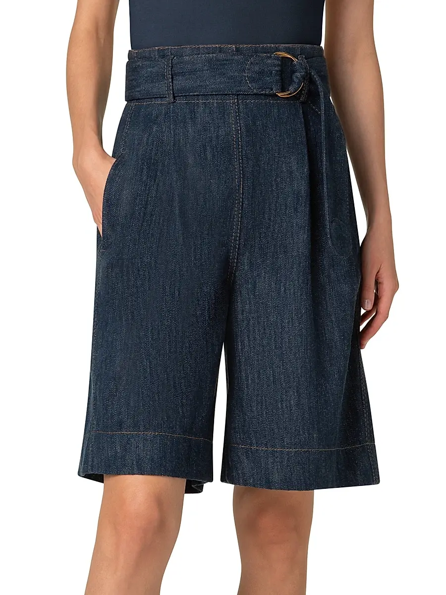 Akris punto Women's Fioretta Denim Bermuda Shorts - Navy Denim | Thumbnail 2