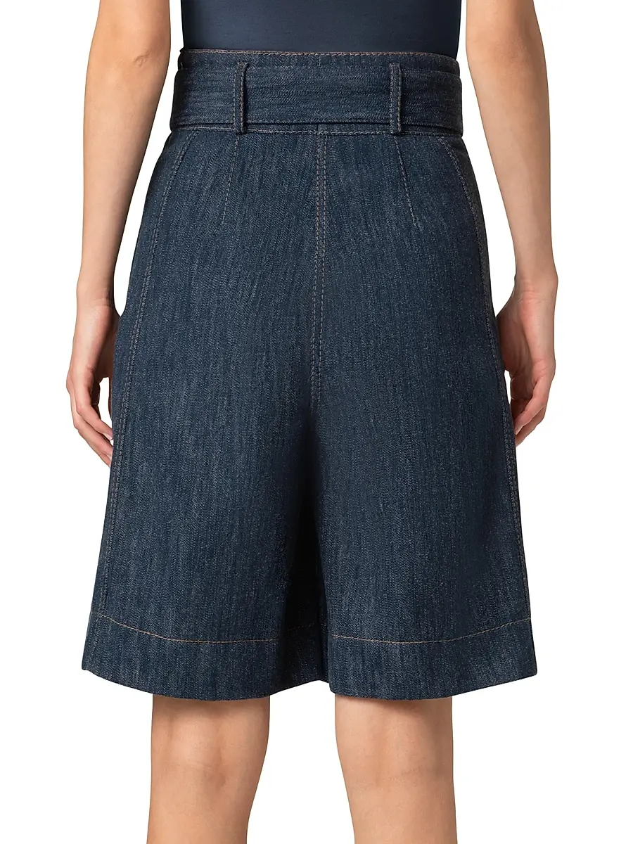 Akris punto Women's Fioretta Denim Bermuda Shorts - Navy Denim | Thumbnail 4