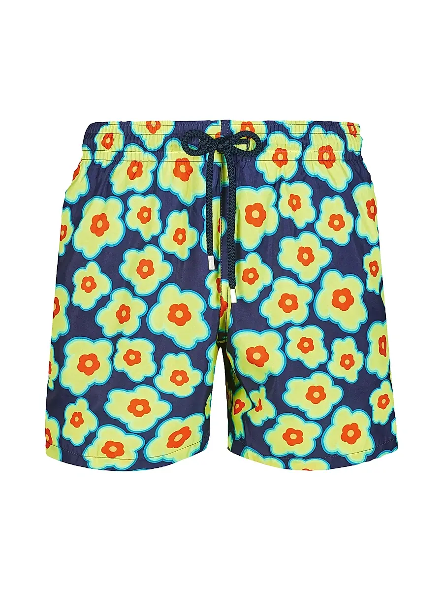 Vilebrequin Men's 1981 Flow Drawstring Swim Trunks - Sapphire | Thumbnail 1 Vilebrequin Men's 1981 Flow Drawstring Swim Trunks - Sapphire | Thumbnail 1
