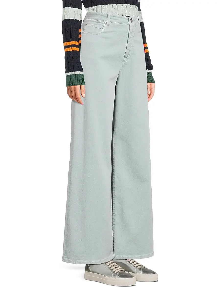 Weekend Max Mara Women's Medina Wide-Leg Mid-Rise Jeans - Pastel Green | Thumbnail 4