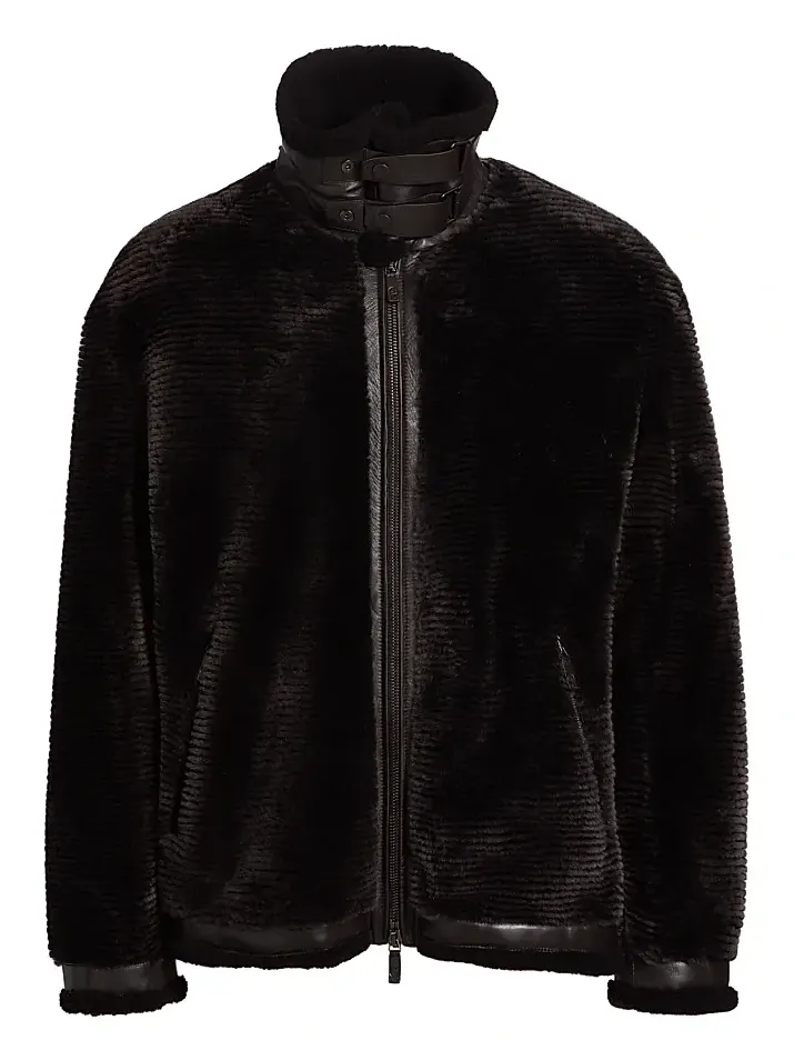 Giorgio Armani Men's Zip-Up Shearling Jacket