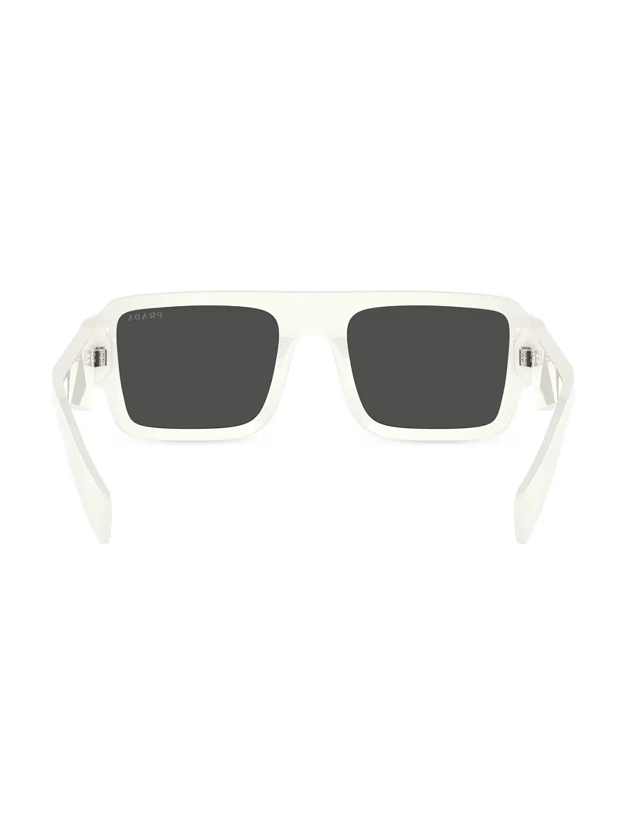 Prada Men's Symbole 0PR A05S 53MM Rectangular Sunglasses - White Smoke | Thumbnail 4 Prada Men's Symbole 0PR A05S 53MM Rectangular Sunglasses - White Smoke | Thumbnail 4