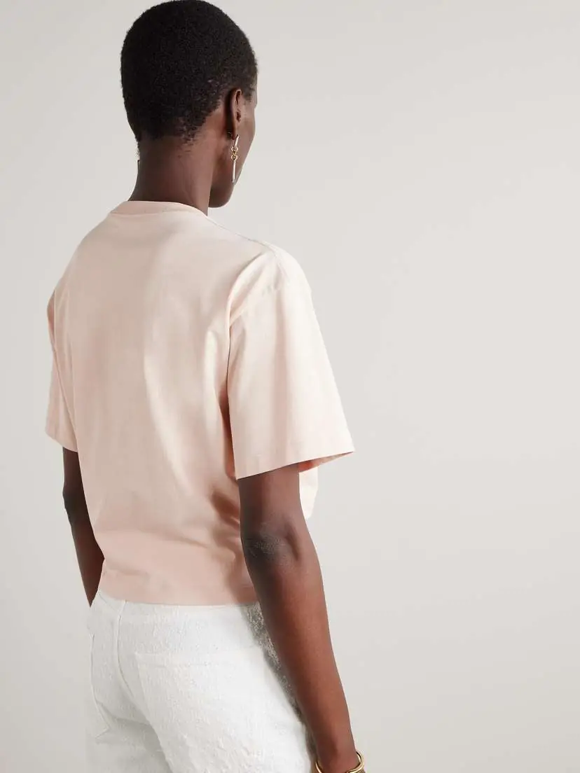 Versace Cropped Embellished Cotton-jersey T-shirt | Thumbnail 3 Versace Cropped Embellished Cotton-jersey T-shirt | Thumbnail 3