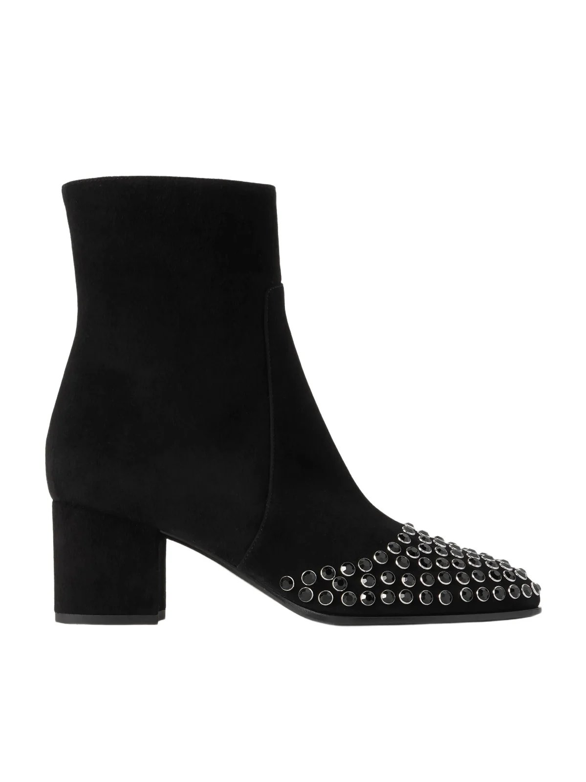 ALAÏA Crystal-embellished Suede Ankle Boots
