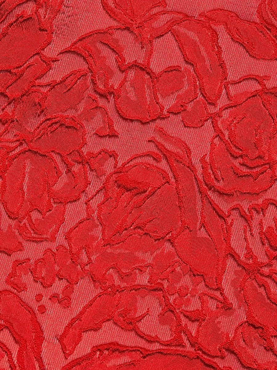 Teri Jon by Rickie Freeman Women's Floral Jacquard Off-The-Shoulder Cocktail Dress - Red | Thumbnail 7 Teri Jon by Rickie Freeman Women's Floral Jacquard Off-The-Shoulder Cocktail Dress - Red | Thumbnail 7
