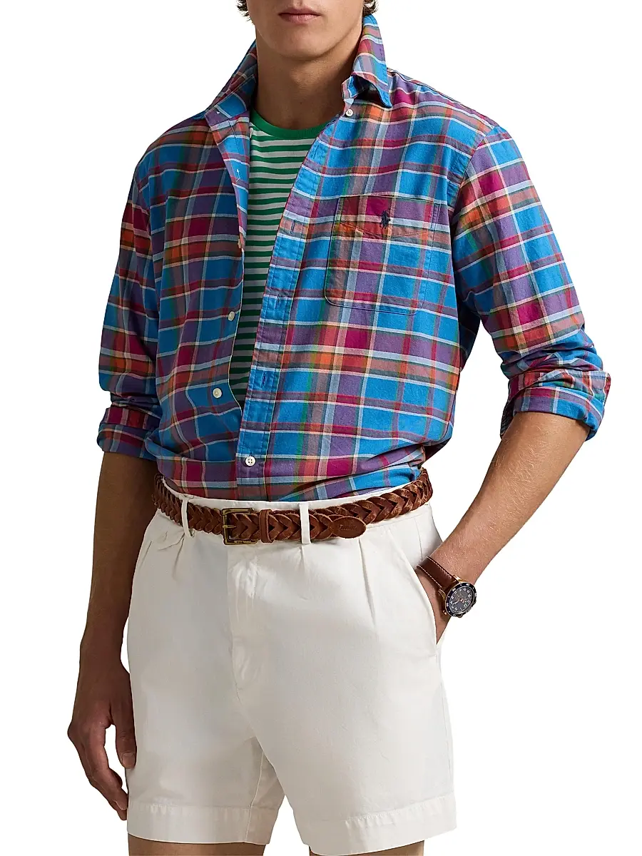 Polo Ralph Lauren Men's Classic-Fit Plaid Button-Down Oxford Shirt | Thumbnail 3