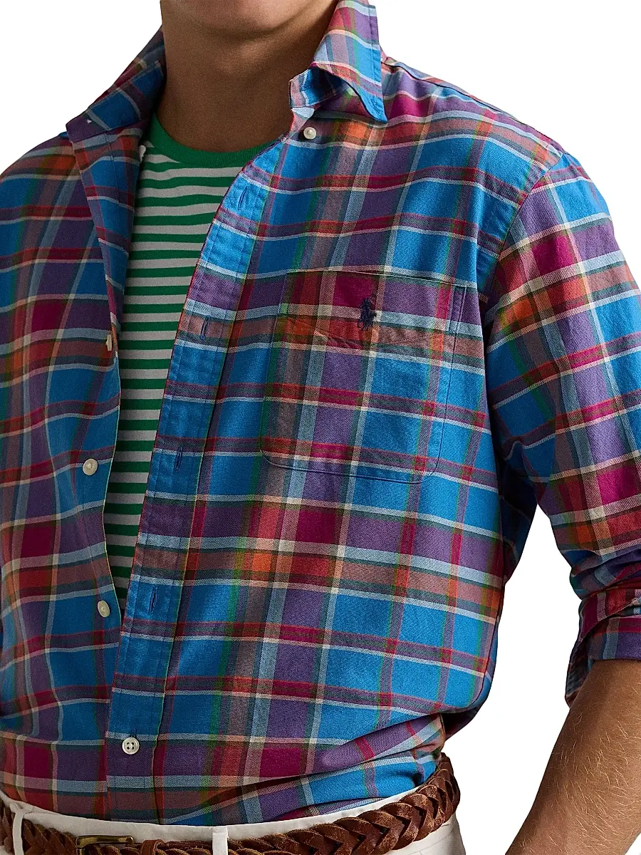 Polo Ralph Lauren Men's Classic-Fit Plaid Button-Down Oxford Shirt | Thumbnail 5