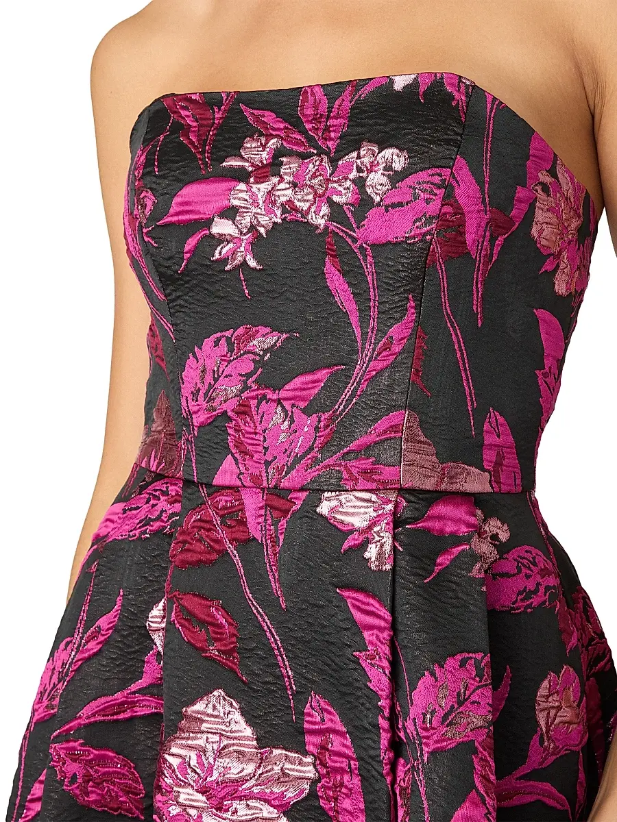 Shoshanna Women's Paladino Floral Jacquard Dress - Jet Scarlett | Thumbnail 4