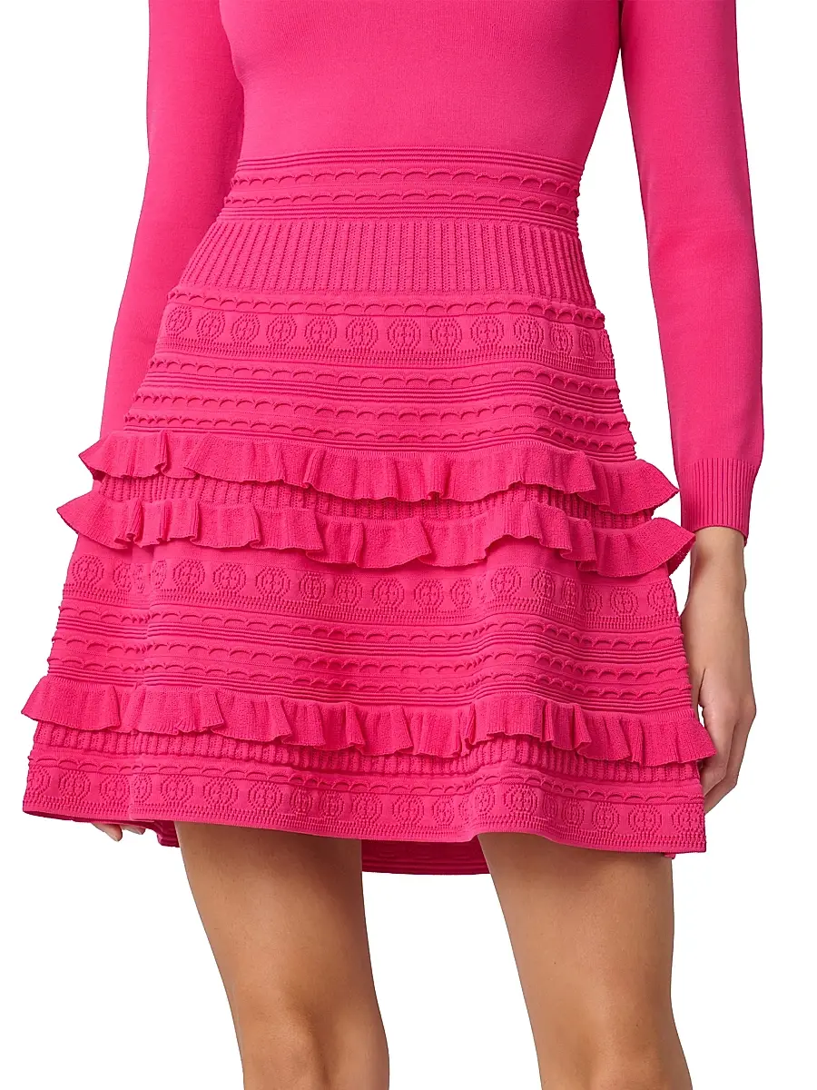 Shoshanna Women's Joie Knit Fit & Flare Minidress - Fuchsia | Thumbnail 4 Shoshanna Women's Joie Knit Fit & Flare Minidress - Fuchsia | Thumbnail 4