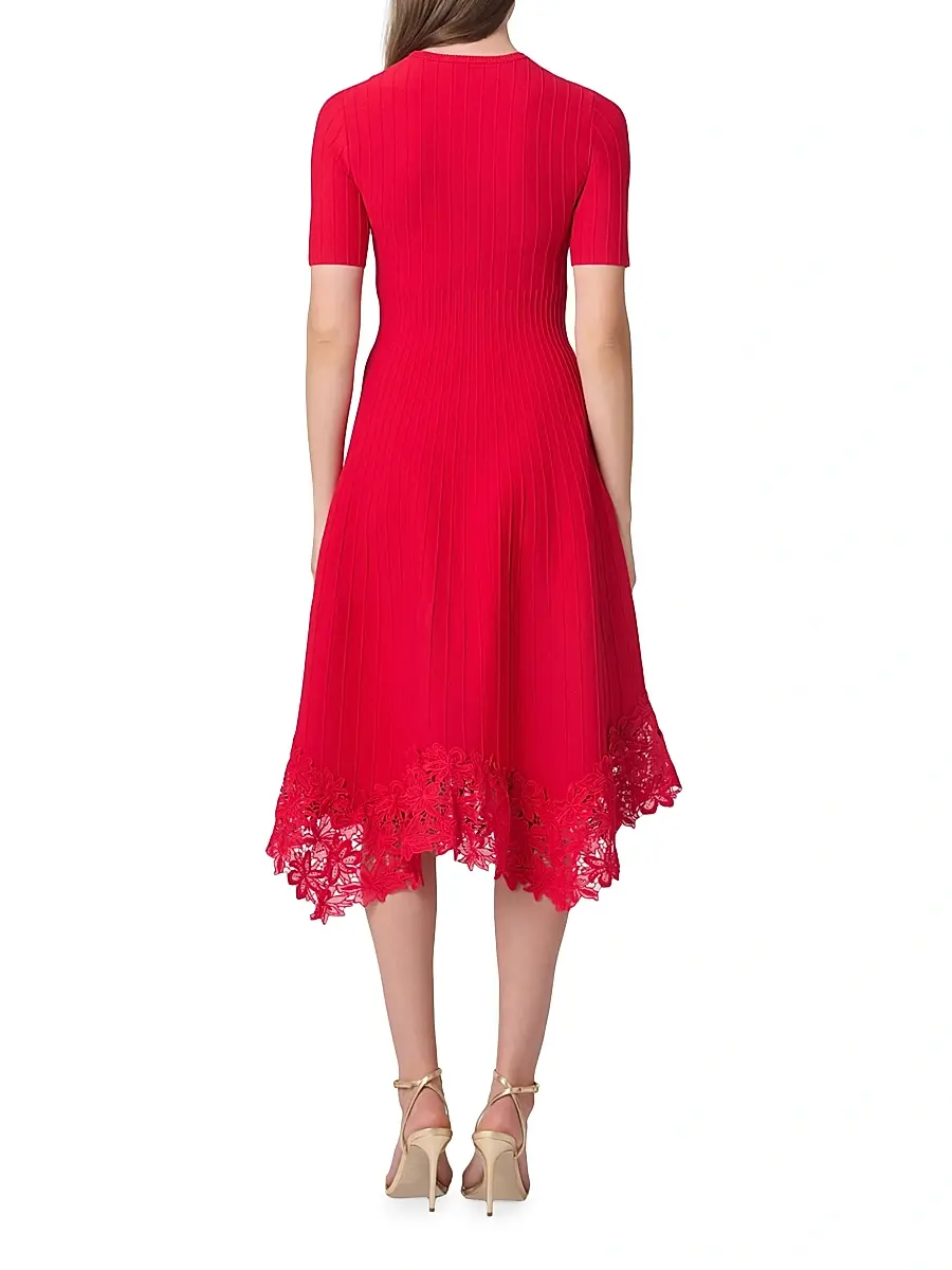 Shoshanna Women's Shailene Knit Fit & Flare Dress - Cherry | Thumbnail 3 Shoshanna Women's Shailene Knit Fit & Flare Dress - Cherry | Thumbnail 3