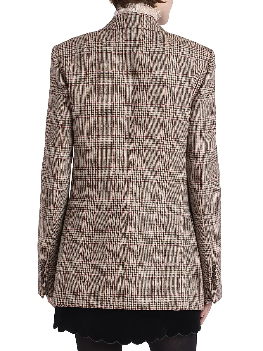 Chloé Women's Check Wool-Blend Double-Breasted Blazer | Thumbnail 5 Chloé Women's Check Wool-Blend Double-Breasted Blazer | Thumbnail 5