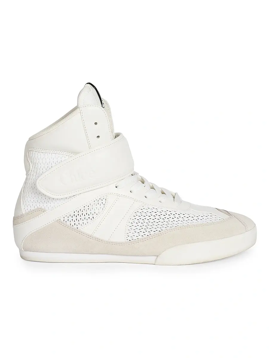 Chloé Women's Kick High-Top Sneakers - Cloudy Cream | Thumbnail 1 Chloé Women's Kick High-Top Sneakers - Cloudy Cream | Thumbnail 1