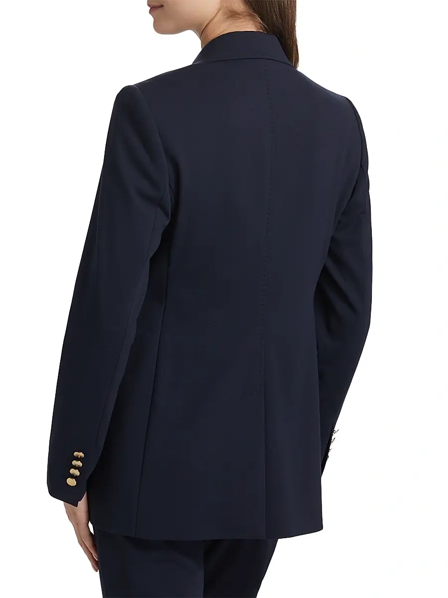 Max Mara Studio Women's Lerici Jersey Double-Breasted Blazer - Navy | Thumbnail 5 Max Mara Studio Women's Lerici Jersey Double-Breasted Blazer - Navy | Thumbnail 5