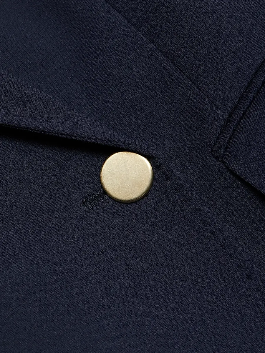 Max Mara Studio Women's Lerici Jersey Double-Breasted Blazer - Navy | Thumbnail 7 Max Mara Studio Women's Lerici Jersey Double-Breasted Blazer - Navy | Thumbnail 7