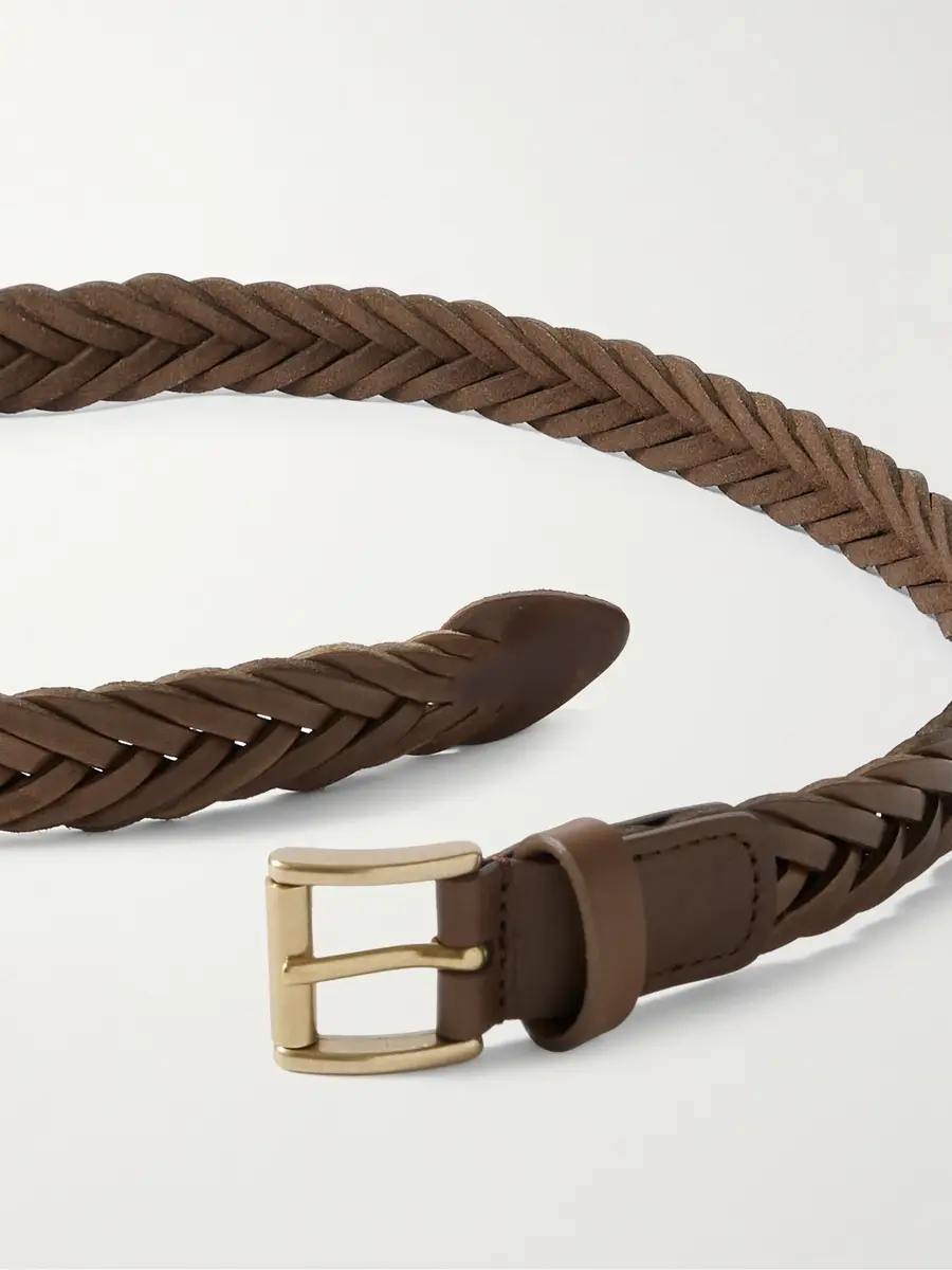 Anderson's 2.5cm Woven Leather Belt - Men | Thumbnail 2